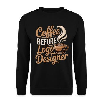 Logo Designer Coffee Graphic Artist Coffee Lover - Unisex Pullover - Schwarz - Vorne - Alina (178cm) & Michal (187cm)