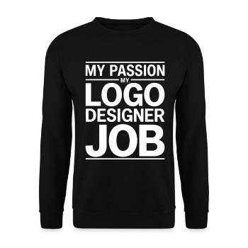 Logo Designer My Passion My Creative Designer - Unisex Sweatshirt - black - Front - Alina (178cm) & Michal (187cm)