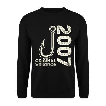 19th Birthday Gift Angler Fishing Man 2007 - Unisex Sweatshirt - black - Front - Alina (178cm) & Michal (187cm)