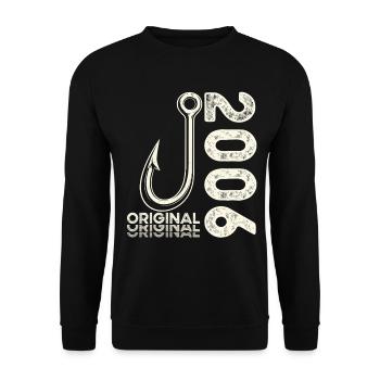 20th Birthday Gift Angler Fishing Man 2006 - Unisex Sweatshirt - black - Front - Alina (178cm) & Michal (187cm)