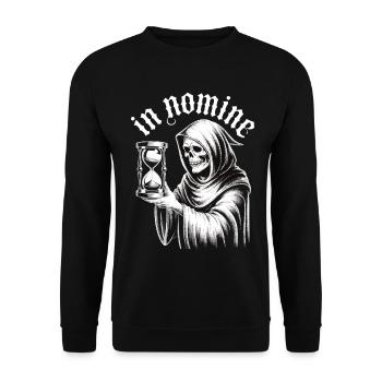 Grim Reaper Skull Time Memento Mori Gothic Shirt - Unisex Sweatshirt - black - Front - Alina (178cm) & Michal (187cm)