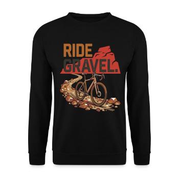 Ride Gravel Bike Offroad Bike Adventure - Unisex Sweatshirt - black - Front - Alina (178cm) & Michal (187cm)