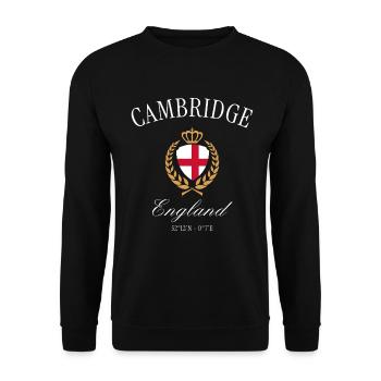 Cambridge England Coat of Arms Crown – Travel Souvenir - Unisex Sweatshirt - black - Front - Alina (178cm) & Michal (187cm)