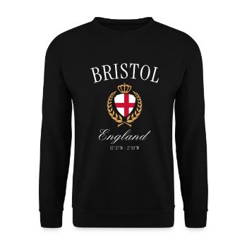 Bristol England Wappen Krone – Reise Souvenir - Unisex Pullover - Schwarz - Vorne - Alina (178cm) & Michal (187cm)