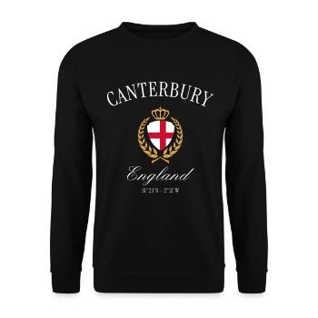 Canterbury England Coat of Arms Crown – Travel Souvenir - Unisex Sweatshirt - black - Front - Alina (178cm) & Michal (187cm)
