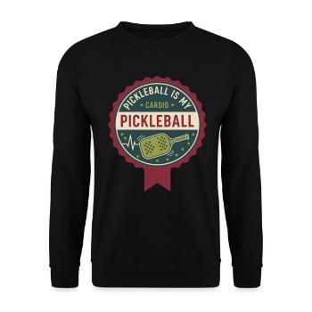 Pickleball ist mein Cardio-Pickleball-Spieler - Unisex Pullover - Schwarz - Vorne - Alina (178cm) & Michal (187cm)