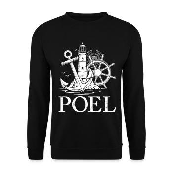 Poel Souvenier INSEL POEL OSTSEE Retro Lustiges - Unisex Pullover - Schwarz - Vorne - Alina (178cm) & Michal (187cm)