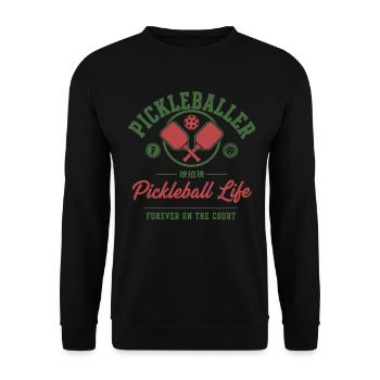 Pickleball Player Love Pickleball Life Court - Unisex Sweatshirt - black - Front - Alina (178cm) & Michal (187cm)