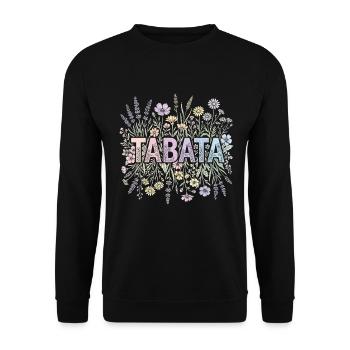 Tabata Workout Fitness Flowers - Unisex Sweatshirt - black - Front - Alina (178cm) & Michal (187cm)