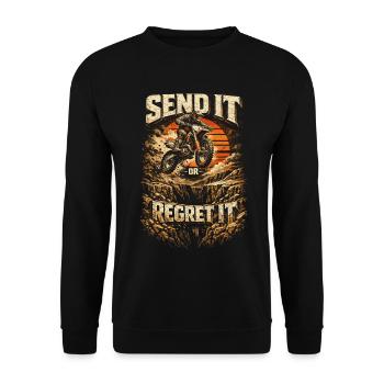 Motocross Dirt Bike Motocross Envoyez-le ou regrettez-le - Sweat-shirt Unisexe - noir - Devant - Alina (178cm) & Michal (187cm)