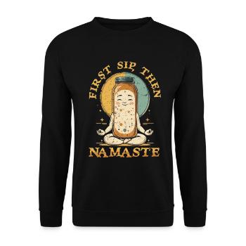 kombucha - Unisex Sweatshirt - black - Front - Alina (178cm) & Michal (187cm)
