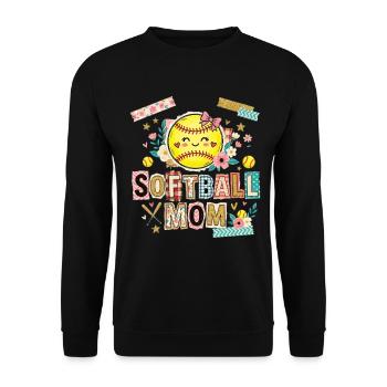 Note de rançon Maman de softball Mère - Sweat-shirt Unisexe - noir - Devant - Alina (178cm) & Michal (187cm)