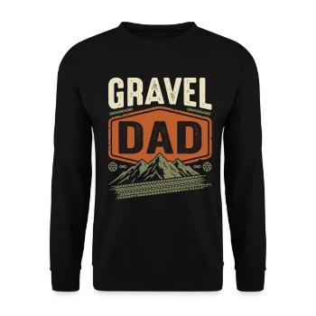 Gravel Dad Fahrrad Papa Biker Geschenk - Unisex Pullover - Schwarz - Vorne - Alina (178cm) & Michal (187cm)