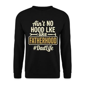 Fatherhood Dad Tool Saying Funny - Unisex Sweatshirt - black - Front - Alina (178cm) & Michal (187cm)