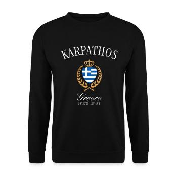 Karpathos Griechenland Wappen Krone Reise Souvenir - Unisex Pullover - Schwarz - Vorne - Alina (178cm) & Michal (187cm)