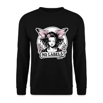No Labels Schmetterlingsmädchen-Dating - Unisex Pullover - Schwarz - Vorne - Alina (178cm) & Michal (187cm)