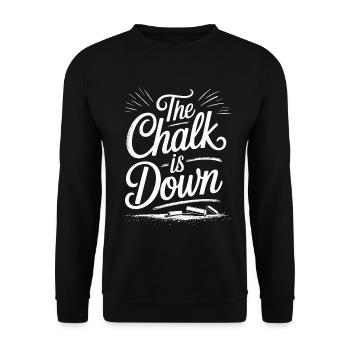 Retired Teacher The Chalk Is Down Teaching Career - Unisex Sweatshirt - black - Front - Alina (178cm) & Michal (187cm)