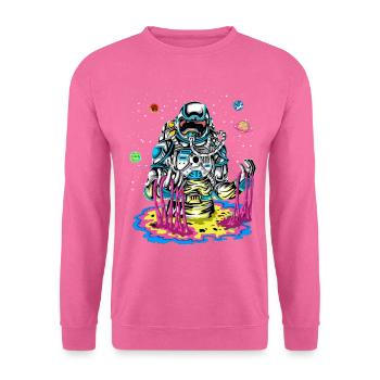 Art de slime arc-en-ciel de l’astronaute psychédélique fondant - Sweat-shirt Unisexe - rose - Devant