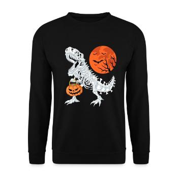 T-Rex Skeleton Halloween Halloween : Des bonbons ou un sort - Sweat-shirt Unisexe - noir - Devant - Alina (178cm) & Michal (187cm)