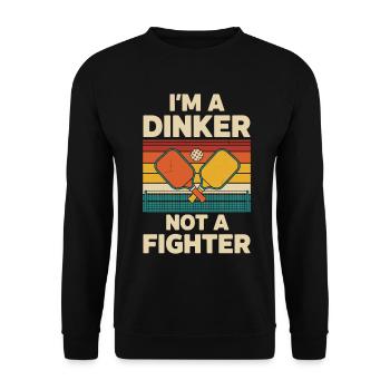 Joueur drôle de pickleball Je suis un Dinker, pas un combattant - Sweat-shirt Unisexe - noir - Devant - Alina (178cm) & Michal (187cm)