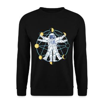 Astronautes vitruviens Phases Lunaires Art de l’anatomie spatiale - Sweat-shirt Unisexe - noir - Devant - Alina (178cm) & Michal (187cm)