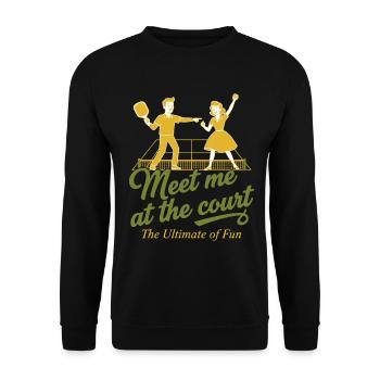 Pickleball Meet Me At The Court Funny Player Love - Unisex Sweatshirt - black - Front - Alina (178cm) & Michal (187cm)