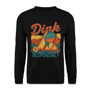 Pickleball Funny Player Dink Responsibly Love - Unisex Sweatshirt - black - Front - Alina (178cm) & Michal (187cm)