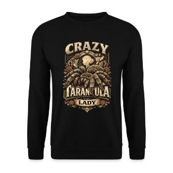 Vogelspinne Crazy Tarantula Lady - Unisex Sweatshirt - black - Front - Alina (178cm) & Michal (187cm)