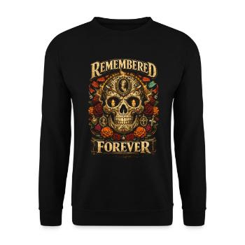 Le Dia de los Muertos Mémoire à Jamais - Sweat-shirt Unisexe - noir - Devant - Alina (178cm) & Michal (187cm)