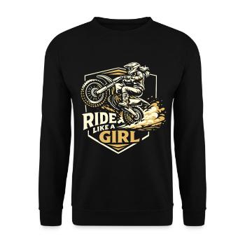 Roulez comme une fille - Sweat-shirt Unisexe - noir - Devant - Alina (178cm) & Michal (187cm)