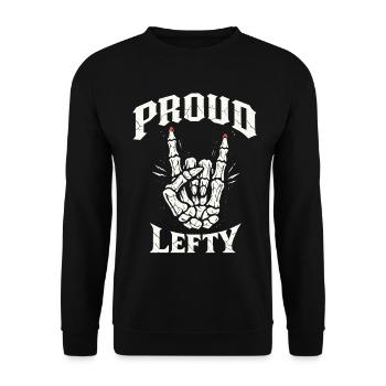 proud lefty - Unisex Sweatshirt - black - Front - Alina (178cm) & Michal (187cm)
