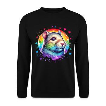 Degu gift - Unisex Sweatshirt - black - Front - Alina (178cm) & Michal (187cm)