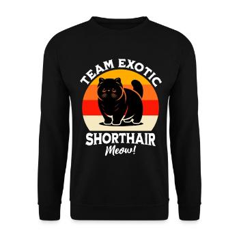 Team Exotische Kurzhaarkatze - Unisex Pullover - Schwarz - Vorne - Alina (178cm) & Michal (187cm)
