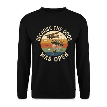 Avion pilote vintage de parachutisme - Sweat-shirt Unisexe - noir - Devant - Alina (178cm) & Michal (187cm)
