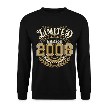 Vintage 2008 Jahrgang Limitierte Edition - Unisex Pullover - Schwarz - Vorne - Alina (178cm) & Michal (187cm)