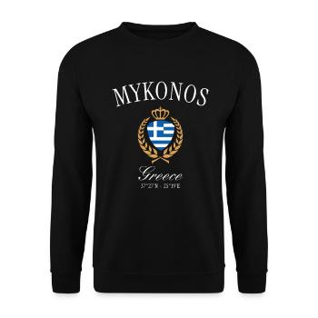 Couronne des armoiries de Mykonos Grèce – Souvenir de voyage - Sweat-shirt Unisexe - noir - Devant - Alina (178cm) & Michal (187cm)