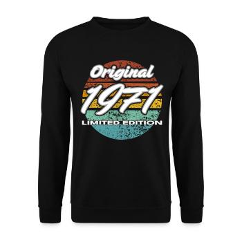 55e anniversaire 1971 cadeau pour hommes et femmes - Sweat-shirt Unisexe - noir - Devant - Alina (178cm) & Michal (187cm)