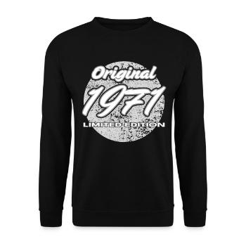 55e anniversaire 1971 cadeau pour hommes et femmes - Sweat-shirt Unisexe - noir - Devant - Alina (178cm) & Michal (187cm)