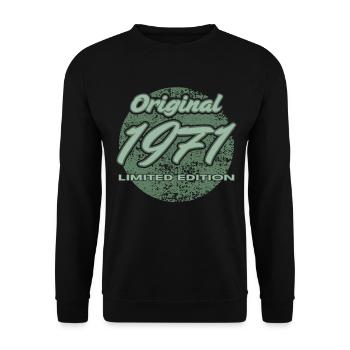 55e anniversaire 1971 cadeau pour hommes et femmes - Sweat-shirt Unisexe - noir - Devant - Alina (178cm) & Michal (187cm)