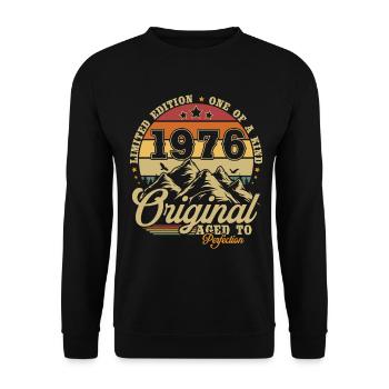 Original 1976 jahrgang geburtstagsgeschenk - Unisex Pullover - Schwarz - Vorne - Alina (178cm) & Michal (187cm)
