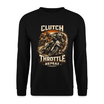 Dirtbike Dirt Bike Motocross Clutch Throttle - Unisex Sweatshirt - black - Front - Alina (178cm) & Michal (187cm)