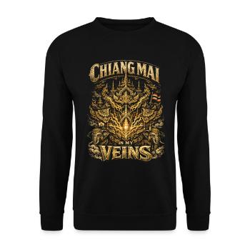Thailand Thai Pride Chiang Mai In My Veins - Unisex Pullover - Schwarz - Vorne - Alina (178cm) & Michal (187cm)