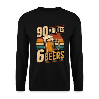 90 Minutes 6 Beers - Unisex Sweatshirt - black - Front - Alina (178cm) & Michal (187cm)