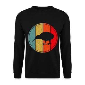 Oiseau néo-zélandard Retro Vintage Sunset Nouvelle-Zélande - Sweat-shirt Unisexe - noir - Devant - Alina (178cm) & Michal (187cm)