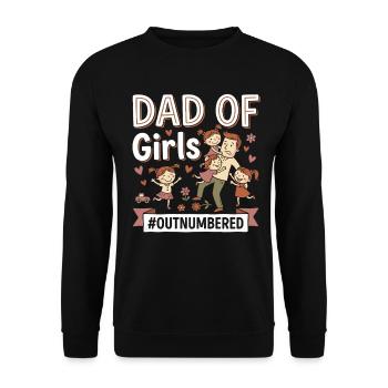 Papa des filles, père fille qui dit - Sweat-shirt Unisexe - noir - Devant - Alina (178cm) & Michal (187cm)