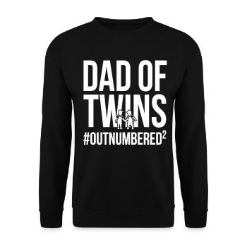 Dad of Twins Papa Zwillinge Outnumbered - Unisex Sweatshirt - black - Front - Alina (178cm) & Michal (187cm)