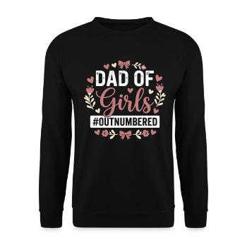 Papa de filles Papa Fille Cœur de Fleurs - Sweat-shirt Unisexe - noir - Devant - Alina (178cm) & Michal (187cm)