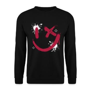 Graffiti Skull Street Art Spray - Unisex Sweatshirt - black - Front - Alina (178cm) & Michal (187cm)
