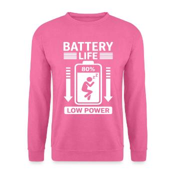 Autonomie Faible consommation Humour Batterie vide - Sweat-shirt Unisexe - rose - Devant