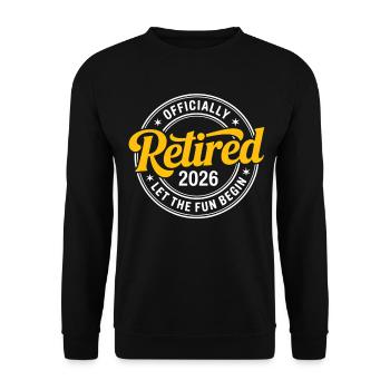 Retired 2026 Funny Retired Graphic Men Retirement - Unisex Sweatshirt - black - Front - Alina (178cm) & Michal (187cm)